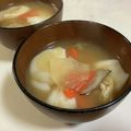 papikun's cooksnap of when they made ツルプル☆すいとん入り味噌汁♪.