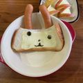 まめ郎's cooksnap of when they made キャラ朝食　うさぎちゃんのいちごサンド.
