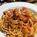 ロシアンティー⭐'s cooksnap of when they made *トマトと茄子ベーコンのトマトパスタ*.