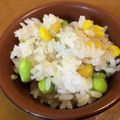 harutop's cooksnap of when they made 冷凍枝豆とコーン缶で枝豆コーンご飯.