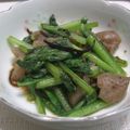 sakuni's cooksnap of when they made 小松菜とコンニャクの塩昆布炒め.