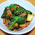 kaori238's cooksnap of when they made 節約♡厚揚げとニラのピリ辛そぼろ炒め.