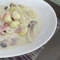 ゆず＆ほま＆ちこ's cooksnap of when they made ■ニョッキ・鮭ときのこのバジルクリーム■.