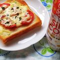 花時計咲いた's cooksnap of when they made HTCトースト（ハム・トマト・チーズ）.