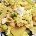 あや3069's cooksnap of when they made グリーンピースとたけのこの卵とじ丼.