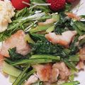akiyuママ's cooksnap of when they made 小松菜と鶏もも肉のシャンタン炒め.