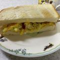 オキラックマ's cooksnap of when they made 山盛りキャベツと卵のチーズトーストサンド.