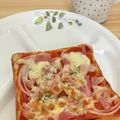 ほあちん's cooksnap of when they made オニオン＆ベーコンでピザ風トースト♡.