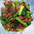 まこチャウ's cooksnap of when they made 焼肉のタレｄｅ小松菜牛肉炒め.