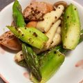 ほりもも's cooksnap of when they made アスパラとウインナー炒め★マスタード風味.