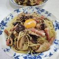 ねこのおかあさん☆'s cooksnap of when they made きのこの和風カルボナーラ.