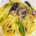 キッチン◇キッチン's cooksnap of when they made 菜の花とサバ缶のガーリックレモンパスタ.