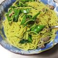 純子50Plus's cooksnap of when they made さやえんどうとベーコンのペペロンチーノ.