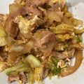 clover0921's cooksnap of when they made 豚こまとキャベツのオイスター卵炒め.