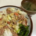 papikun's cooksnap of when they made スパムとキャベツ丼.