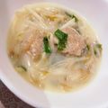 run※'s cooksnap of when they made 食べるスープ♪もやしと豚こまの豆乳スープ.