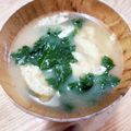 もにゃっこ's cooksnap of when they made レンバイのおばさんに教わったケールみそ汁.