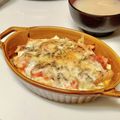 まなポコ's cooksnap of when they made 豆腐キムチチーズグラタン.