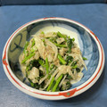 purpleway's cooksnap of when they made レンチン☆ほうれん草と玉ねぎのごま和え.