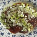 神威の糖質制限食堂's cooksnap of when they made 俺流のおつまみ！真っ赤な韓国風鰹の刺身.