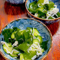 ルぴあ's cooksnap of when they made 釜揚げしらすのわかめときゅうりの酢の物♪.