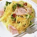 クックTMDCIB☆'s cooksnap of when they made フライパン１つ☆菜の花とベーコンのパスタ.