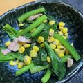 kokko37's cooksnap of when they made 時短！ほうれん草ベーコンコーンバター醤油.