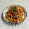 ＊なみへい＊'s cooksnap of when they made 鯖味噌缶で♡味噌トマトクリームパスタ♪.