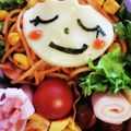 さえぴょん♡'s cooksnap of when they made キャラ弁★たらこスパで女の子.