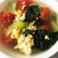 食べる！'s cooksnap of when they made 小松菜とトマトの卵とじスープ♪.