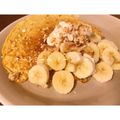 あやにこ食堂's cooksnap of when they made オートミールのハニーバナナパンケーキ.