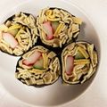 ♡まーちゃん♬'s cooksnap of when they made 豆腐皮（豆葉）蕎麦寿司風海苔巻き.