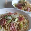 きらり流れ星's cooksnap of when they made ランチに★長ねぎとベーコンの和風パスタ.