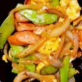 しゅがーぐらいだー's cooksnap of when they made 絹さやとソーセージの玉子炒め.