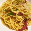 ☆★まりも☆★'s cooksnap of when they made おつまみサラミのオイルパスタ.