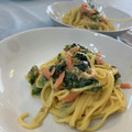 どこでもいっしょ's cooksnap of when they made ほうれん草と塩鮭としめじのクリームパスタ.