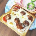 そらてんママ's cooksnap of when they made ミートボールのオープンサンド.