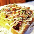 ダッフィーニーうに's cooksnap of when they made 巣ごもり卵のトースト＊お好み焼き風味.