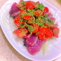 mumu93's cooksnap of when they made かつおのたたきのトマポンごまだれ.