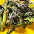 Chatoh's cooksnap of when they made 簡単レンジ！　春菊辛子和え！胡麻和え！.