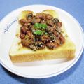 ＠迷子＠'s cooksnap of when they made 金時豆のゴマ和えトースト☆★.