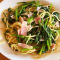 ミツ・チエル's cooksnap of when they made 菜の花とベーコンのペペロンチーノ.