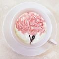 R⑅⿻'s cooksnap of when they made ピンクのサクラ咲く♪幸せの桜ラテアート.