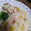 ぱおみるく's cooksnap of when they made キャンプ飯　フライパンでベーコンピラフ.