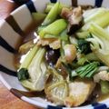 低カロ探検隊's cooksnap of when they made ムネ肉椎茸チンゲン菜の中華煮.
