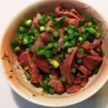 クックVNZV99☆'s cooksnap of when they made 鰤の血合のレバ刺し風.