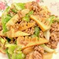 悠LOVE航's cooksnap of when they made 筍と春キャベツと挽肉のオイスター炒め.