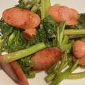 あゆkari's cooksnap of when they made 菜の花とウインナーのマヨ醤油炒め.