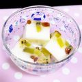 はちみつlove's cooksnap of when they made キウイフルーツとラムレーズンの牛乳寒天♪.