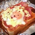ゴウサン's cooksnap of when they made ベーコンエッグチーズトースト.